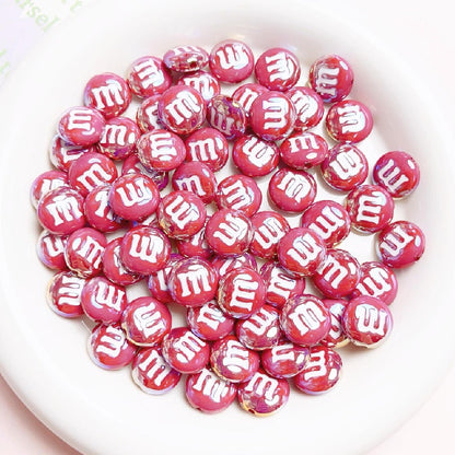 10pcs 14mm M Beans Acrylic Beads Jewelry Making Craft Supplies 12