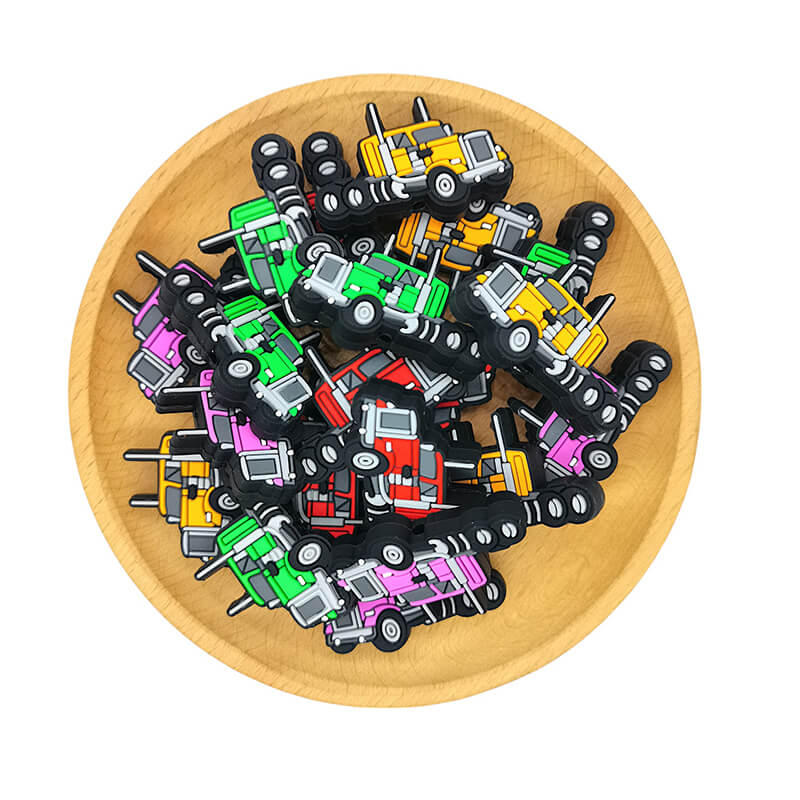 Four Color Silicone Focal Beads Light Truck Side Profile 6
