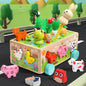 Wooden Farm Animal Montessori Toys Shape Sorting Educational Toy 2
