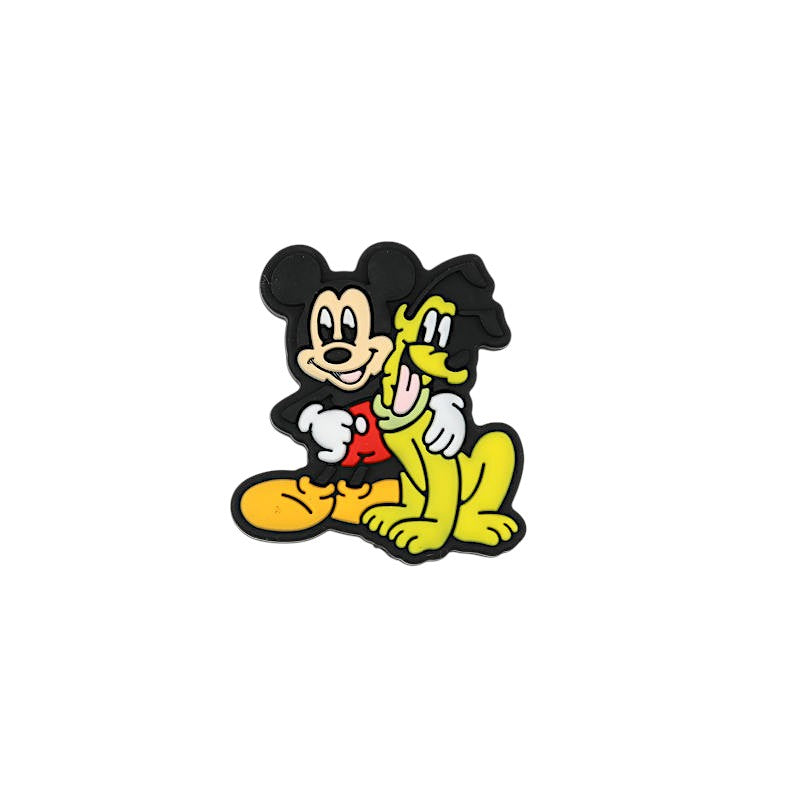 20Pcs Silicone Focal Beads Round Ear Mouse Character and Yellow Dog Sitting Pose