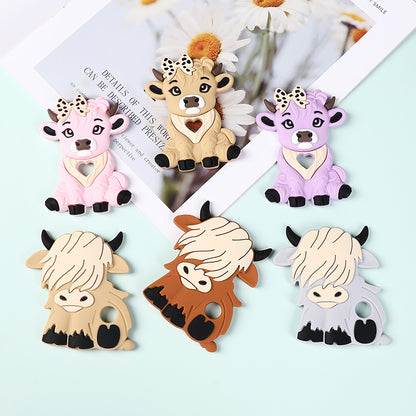 Silicone Highland Cow Teething Toy for Baby