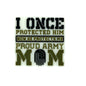 Silicone Focal Beads Proud Army Mom Printed Text Square Shape