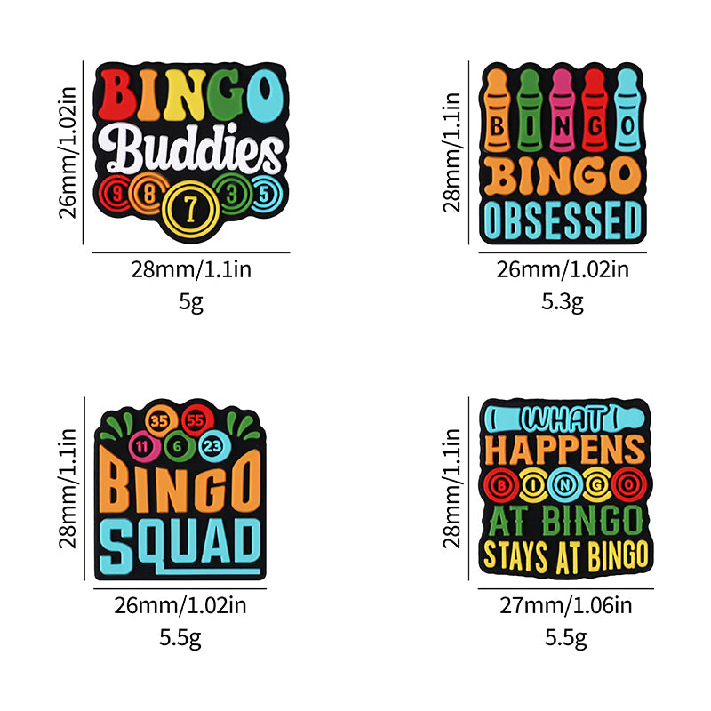 Silicone 3D Focal Beads Bingo Game Team with Number Detail 11
