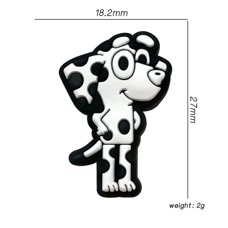 20Pcs Silicone Focal Beads Dalmatian Dog Side Profile