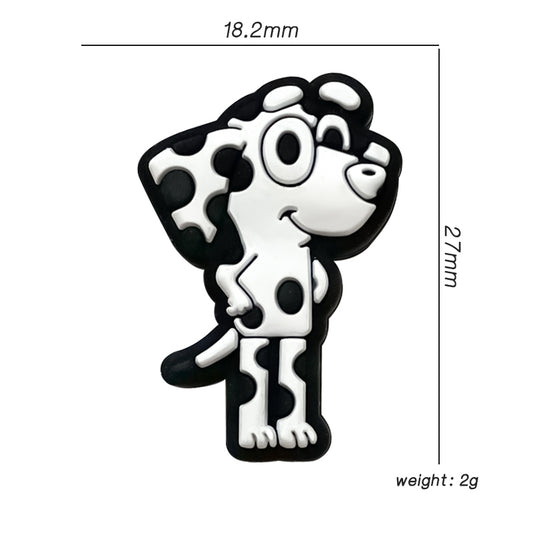20Pcs Silicone Focal Beads Dalmatian Dog Side Profile