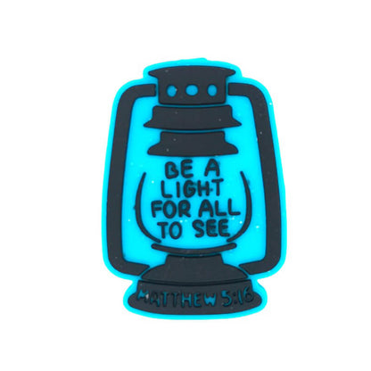 Silicone Focal Beads Inspirational Lantern with Text Be A Light For All To See