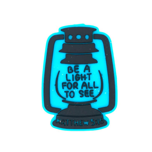 Silicone Focal Beads Inspirational Lantern with Text Be A Light For All To See