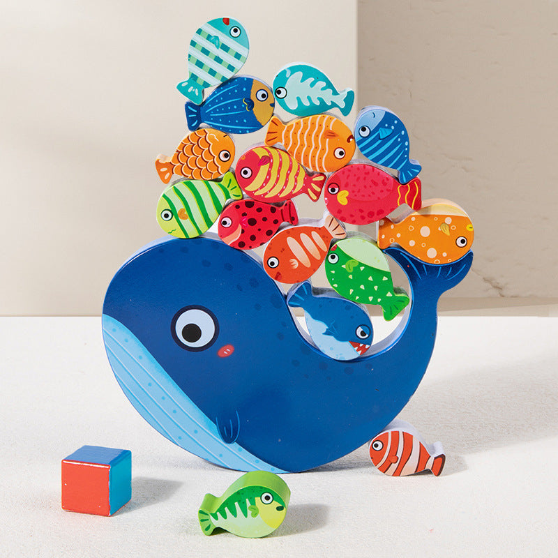 Wooden Animal Balanced Stacked Building Blocks Educational Toy 8