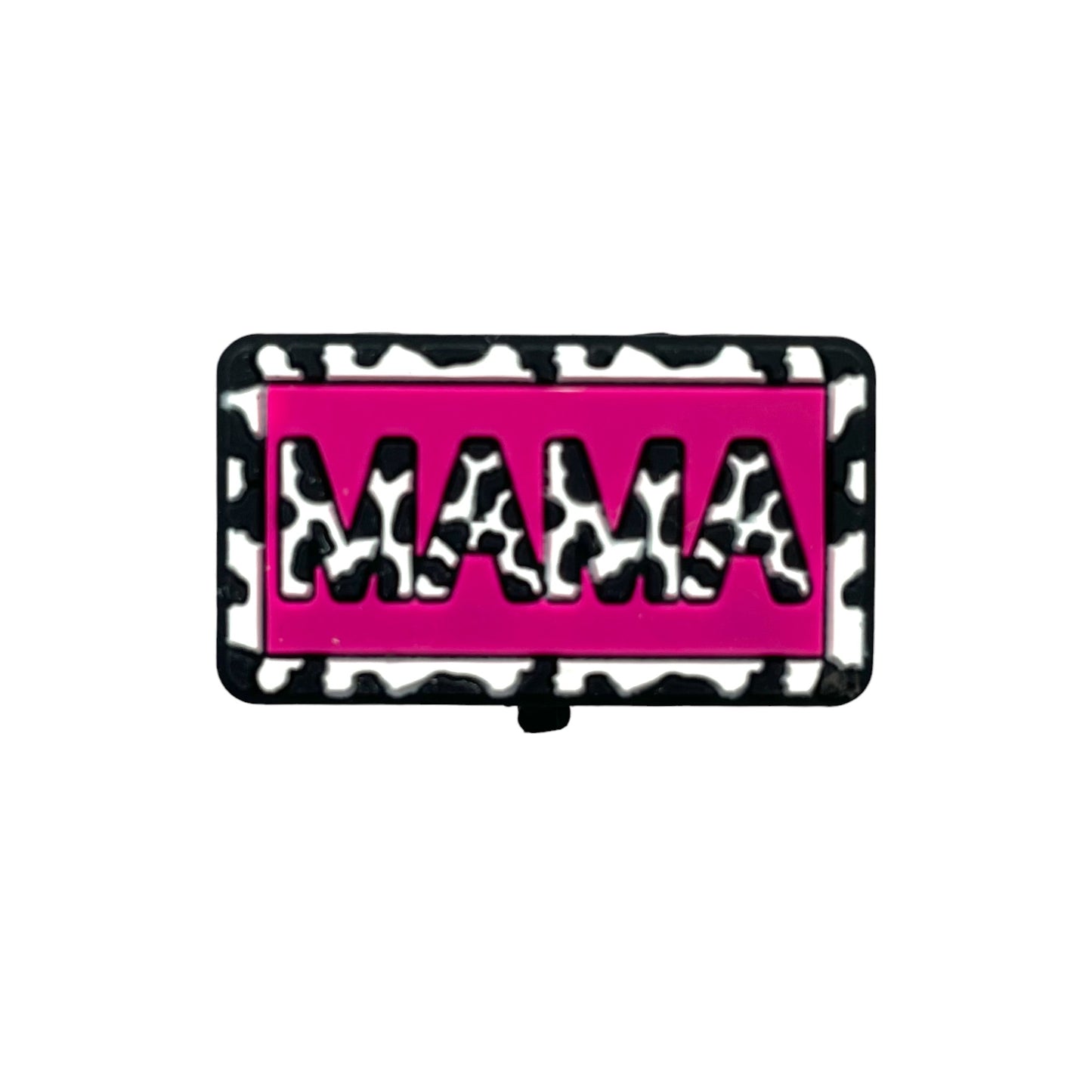 20pcs Silicone Focal Beads Mama Rectangular Block Leopard Print 3
