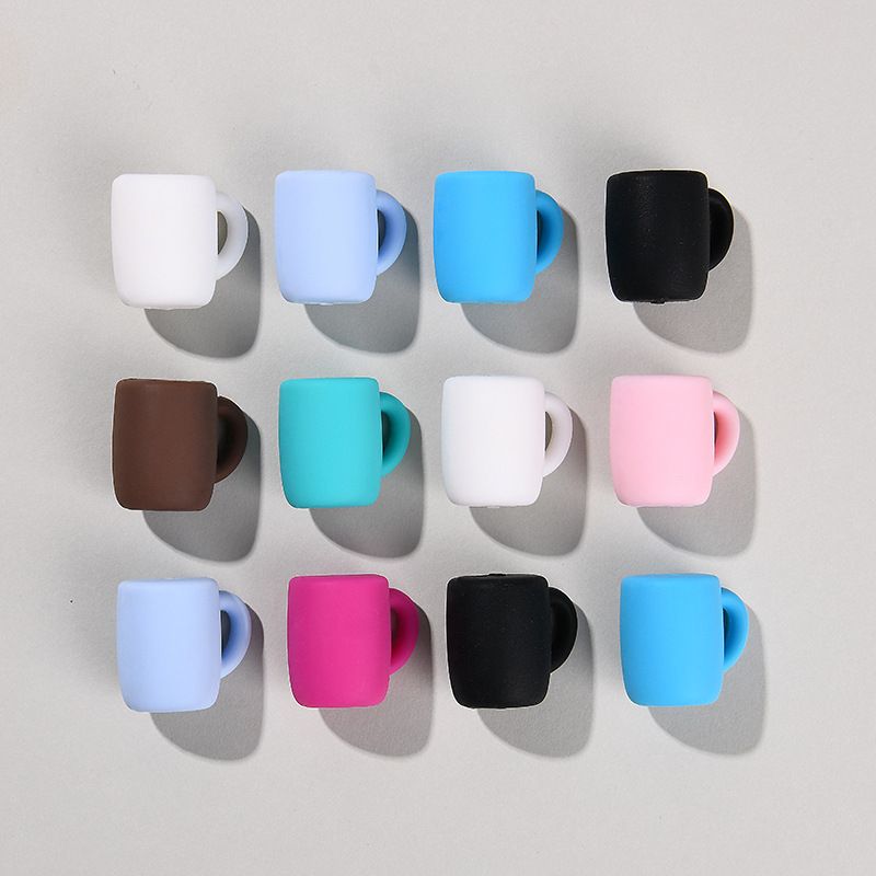 50pcs Silicone Focal Beads Colorful Cup Shape with Handle 3