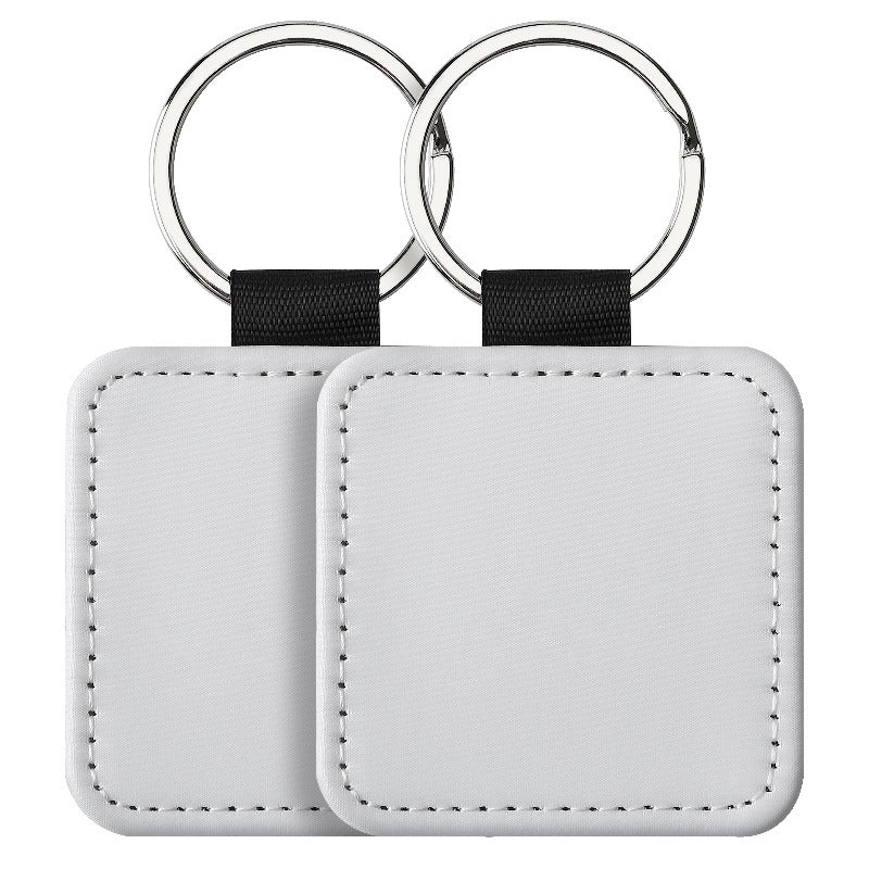 Sublimation Blank Leather Keychain Rectangular and Heart Shape 4