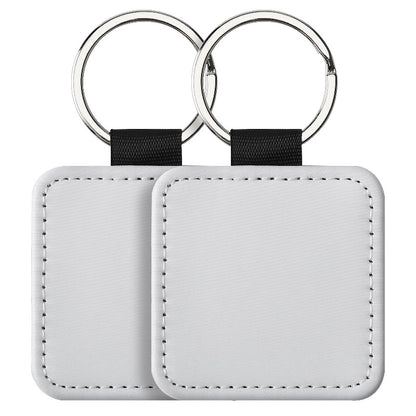 Sublimation Blank Leather Keychain Rectangular and Heart Shape 4