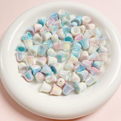10pcs 11mm Double Colored Bell Acrylic Beads Orchid Bracelet Accessories 9