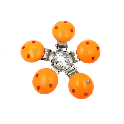 Wooden Pacifier Clip 30mm Three-Hole Round Teething Toy 14