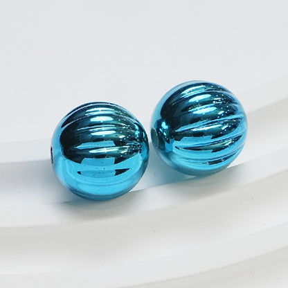 50pcs 14mm Pumpkin Acrylic Beads Silver Gold Black Red Pink Green Blue 8