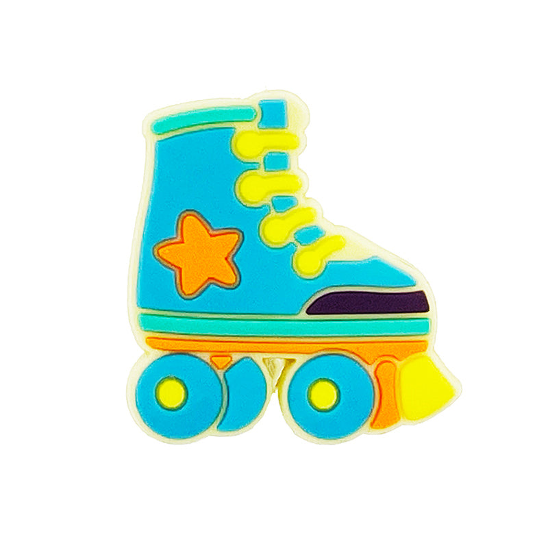 20pcs Silicone Focal Beads Skating Shoes Blue Star Design