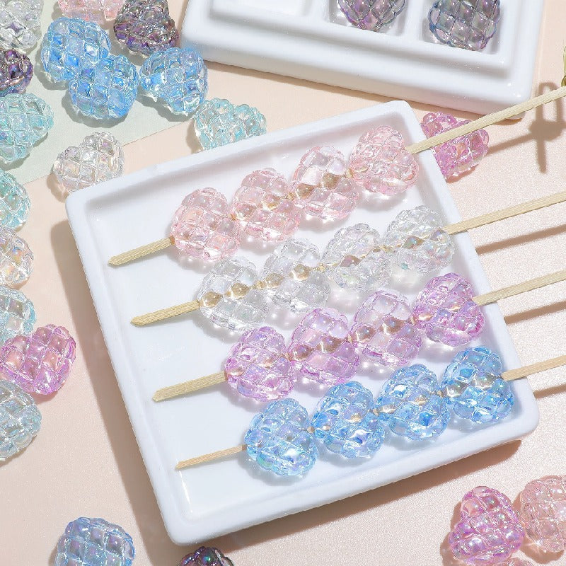 10pcs 18x20mm Transparent Heart Acrylic Beads DIY Bracelet Making 3