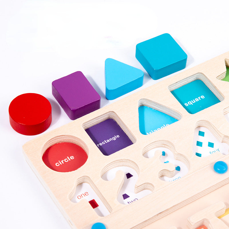 Wooden Montessori Toys Shape Color Sorting Calculation for Kids 4