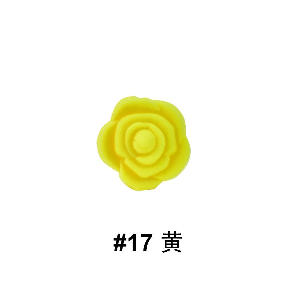 50pcs Silicone Focal Beads Rose Flower Double-Sided Design 16