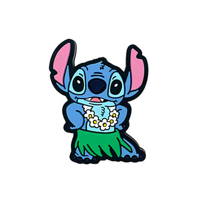 Silicone Focal Beads Blue Alien Character Large Ears Wearing Grass Skirt