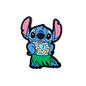 Silicone Focal Beads Blue Alien Character Large Ears Wearing Grass Skirt