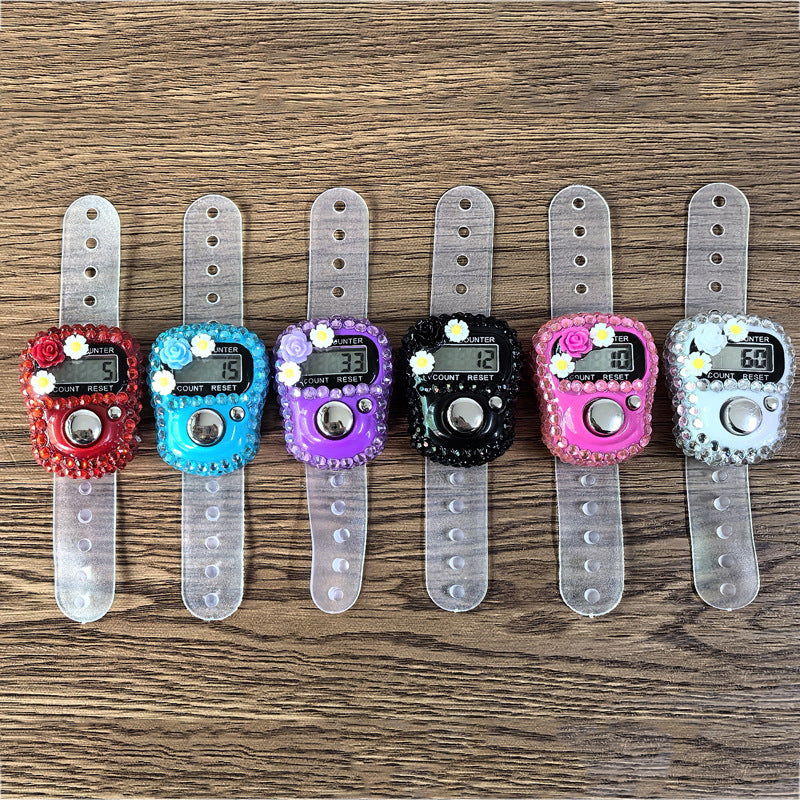 Digital Counting Ring Counter with Rhinestones 4