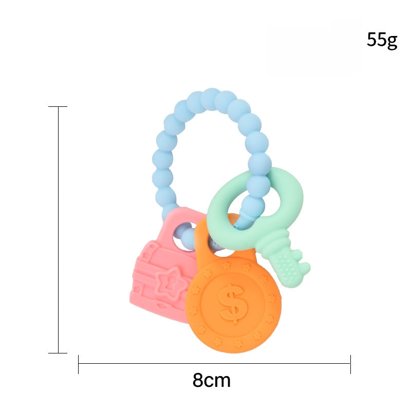 Silicone Baby Teething Toy Key Bear Bracelet 3 Pcs Set 8