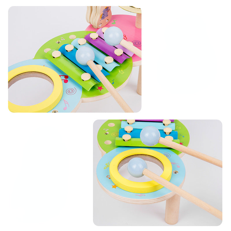 Wooden Kids Musical Instruments Four-in-One Percussion Instrument 5