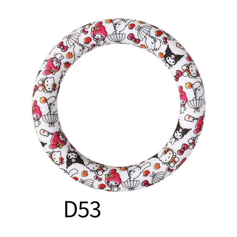 65mm Printed Silicone Beads Rings 11