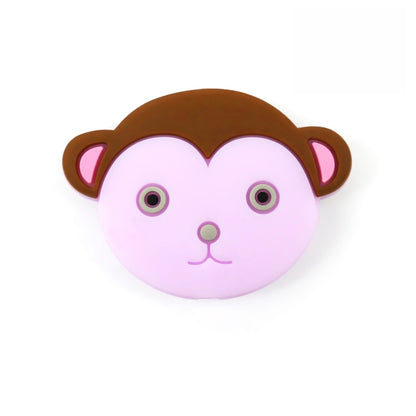 Silicone Focal Beads Cartoon Monkey Face Rounded Shape 11