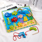 Wooden Magnetic Threading Fishing Montessori Toys for Kids