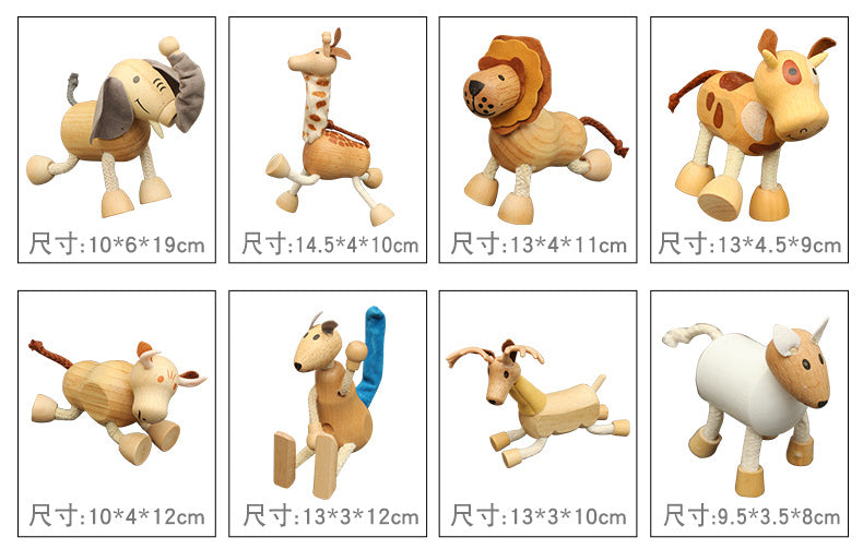 Wooden Animal Simulation Toys Dolls Educational Toy for Kids 4