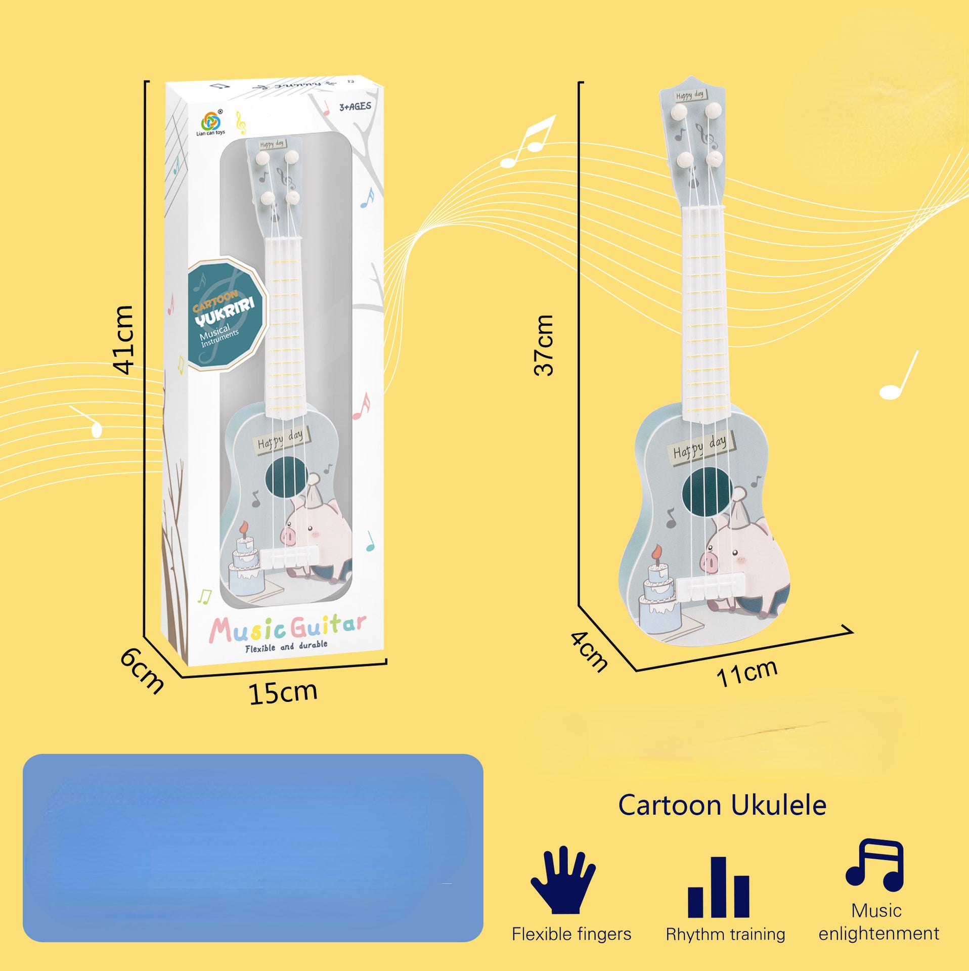 Plastic Kids Toy Ukulele Small Guitar Musical Instrument 8