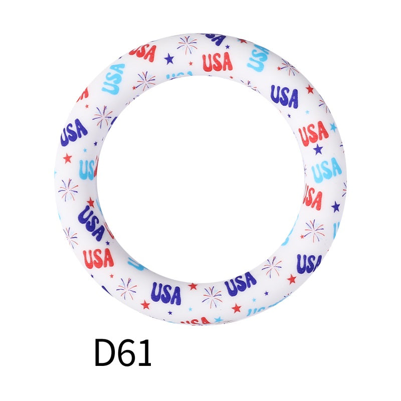 65mm Printed Silicone Beads Rings 19
