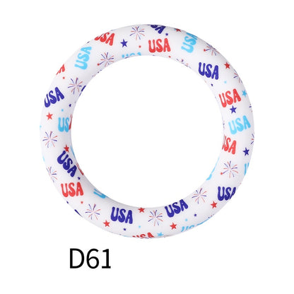 65mm Printed Silicone Beads Rings 19