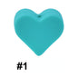 50pcs 14mm Heart Silicone Beads Colorful Diy Teether Accessories 6