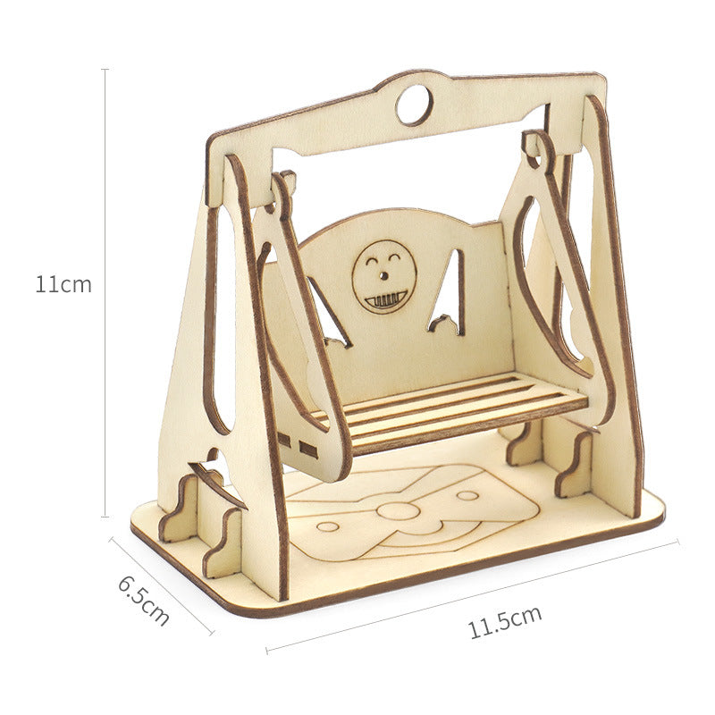 Wooden DIY Small Swing Building Blocks Montessori Toys 3