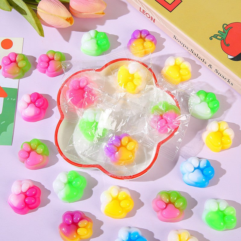 Plastic Squishy Toy Cat Paw Shape Sensory Stress Reliever 3