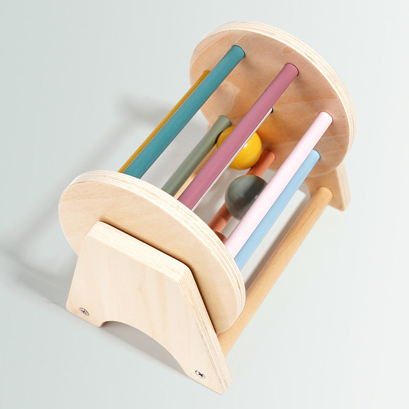 Wooden Rolling Drum Musical Instrument Educational Toy for Infants 5