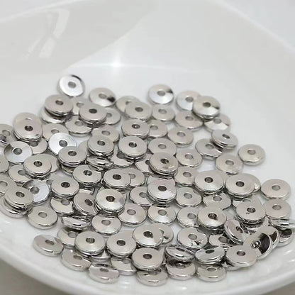 100pcs Disc Shape Brass Spacer Beads 10