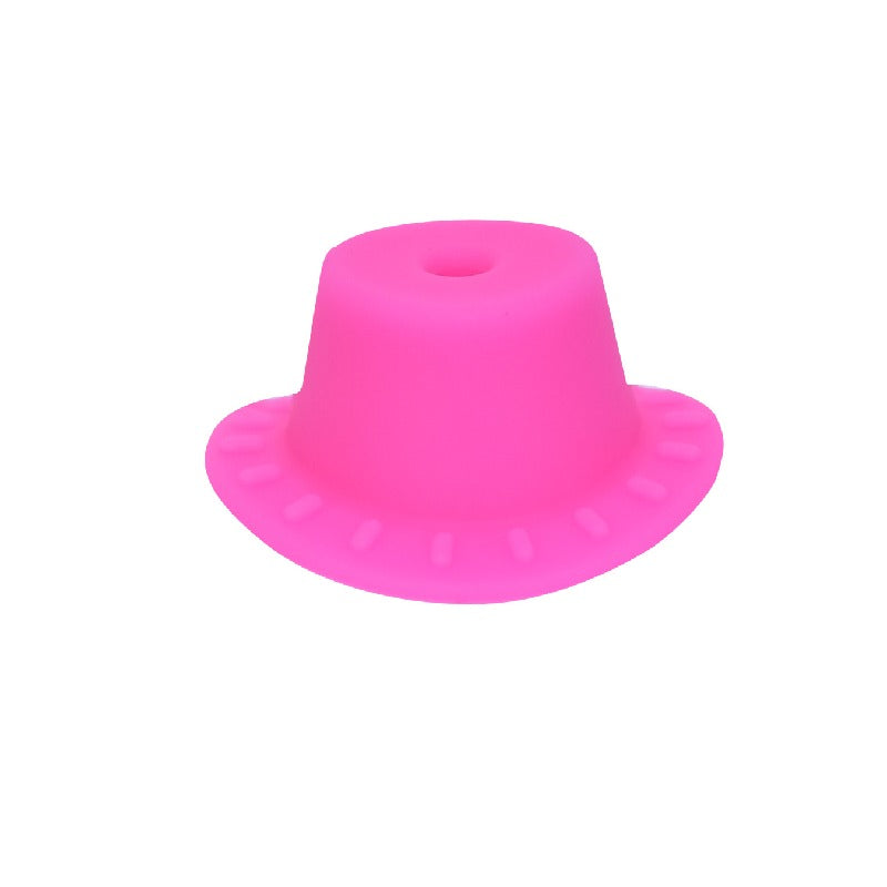 50pcs Silicone Focal Beads Cowboy Hat With Hole Center 18