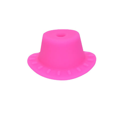 50pcs Silicone Focal Beads Cowboy Hat With Hole Center 18