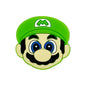 20pcs Silicone Focal Beads Green Cap Character Face Front Facing