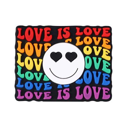 20pcs Silicone Focal Beads Rainbow Pride Theme Colored Heart and Letters 11