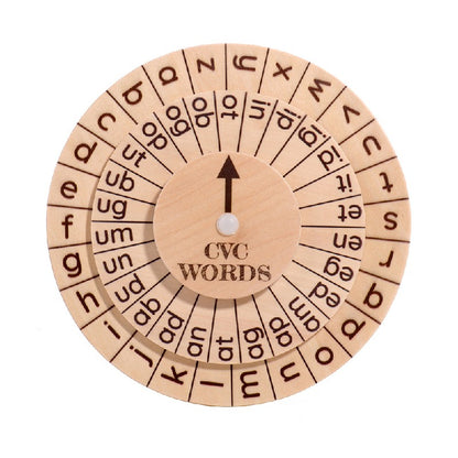 Wooden Montessori Toys Word Game Turntable Educational Toy