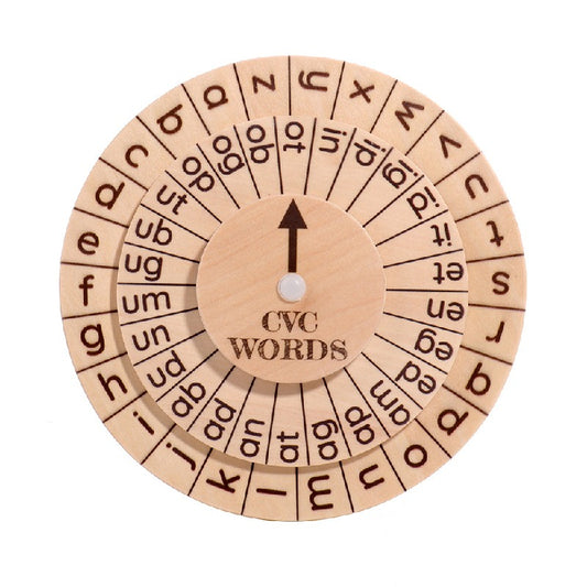 Wooden Montessori Toys Word Game Turntable Educational Toy