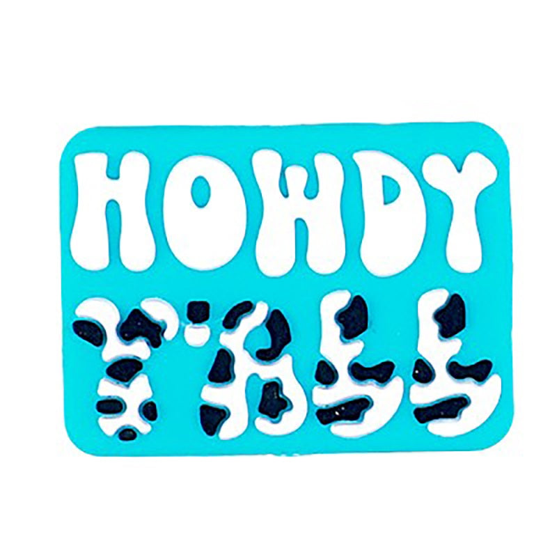 20pcs Silicone Focal Beads Howdy Y All Rectangular Patch Design 5
