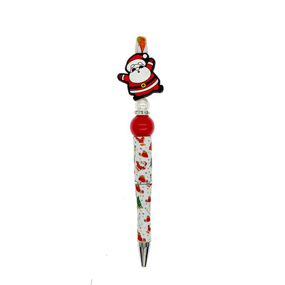 20pcs Silicone Focal Beads Santa Claus Front Facing Raised Arms 3