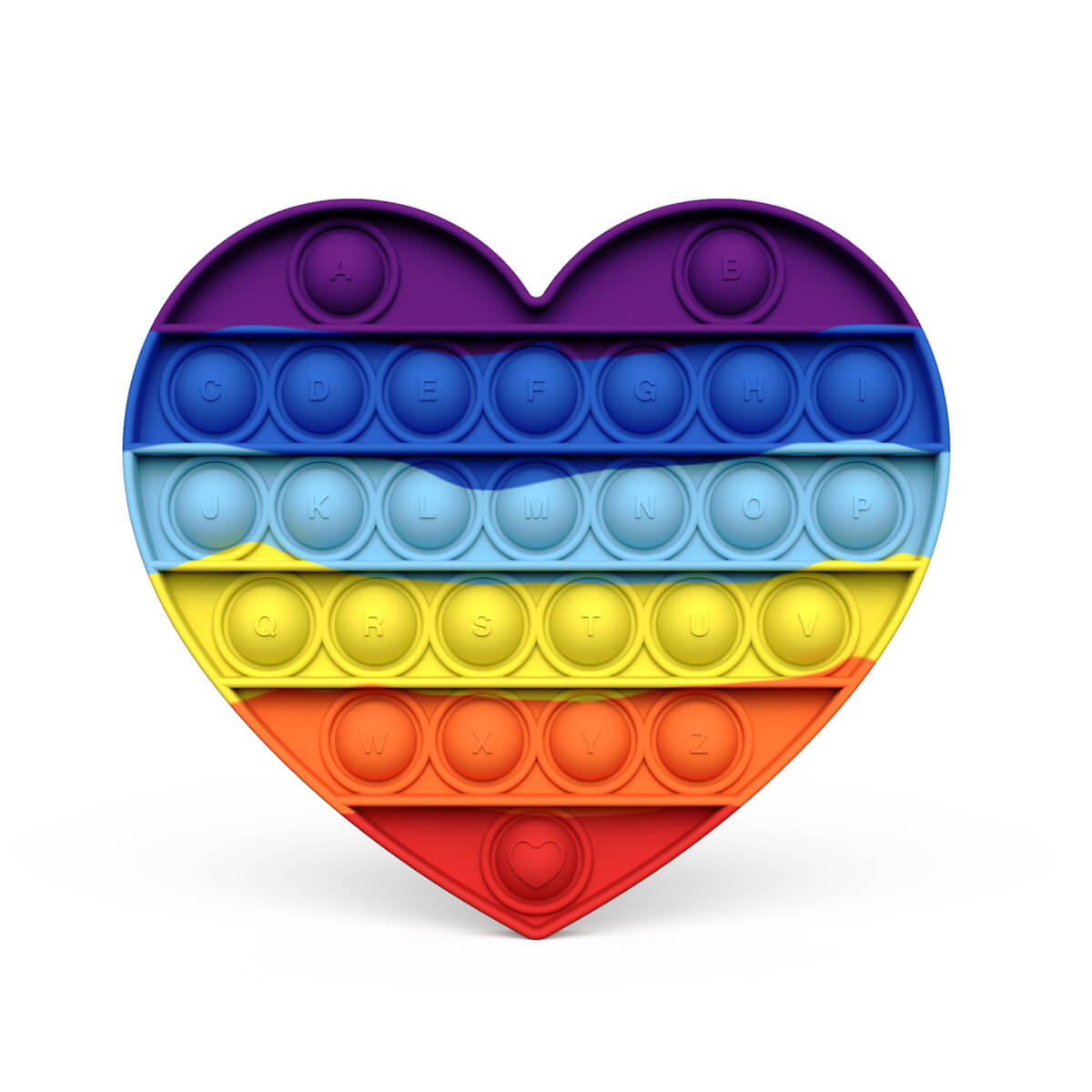 Silicone Pop It Fidget Toy Heart Shape 15 × 13.4cm