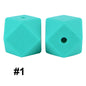 50pcs 14mm Hexagon Silicone Beads Solid Color Variety Options 42